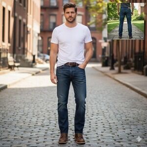 Levi's 501 Original Fit Men's Jeans 36x32.5 Dark Wash Button Fly Straight Leg